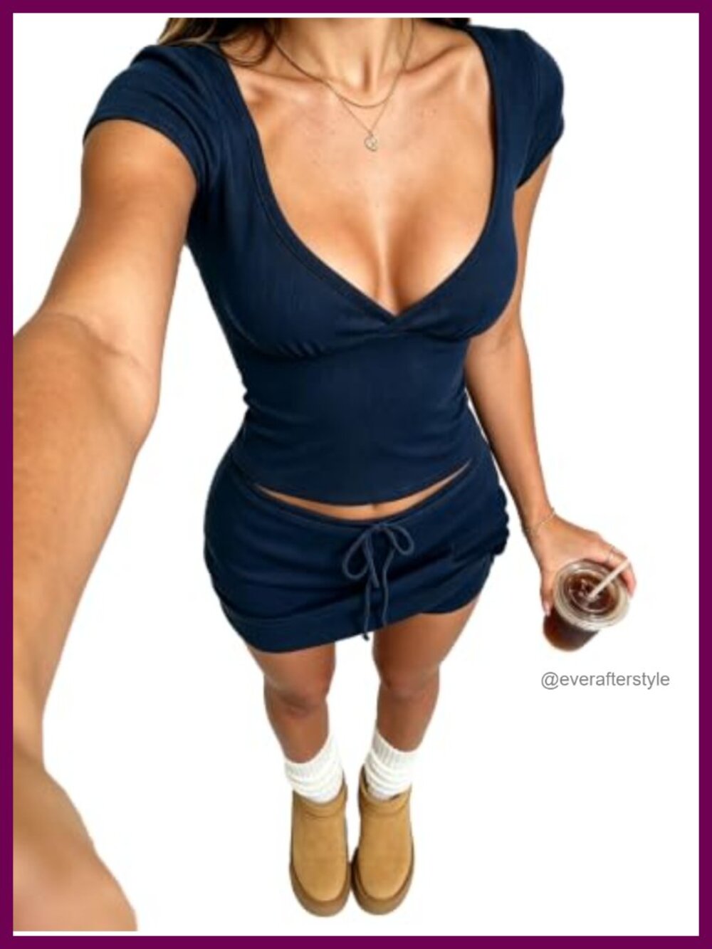 Womens Loungewear Skort Set 2 Piece Summer Ribbed Slim Fit Cute Mini